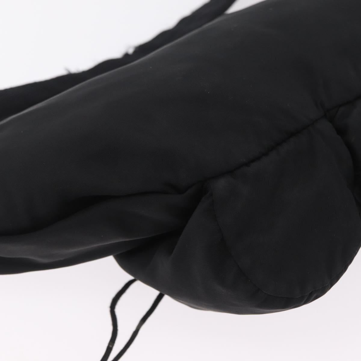 PRADA Waist bag Nylon Black Silver Auth hk4226
