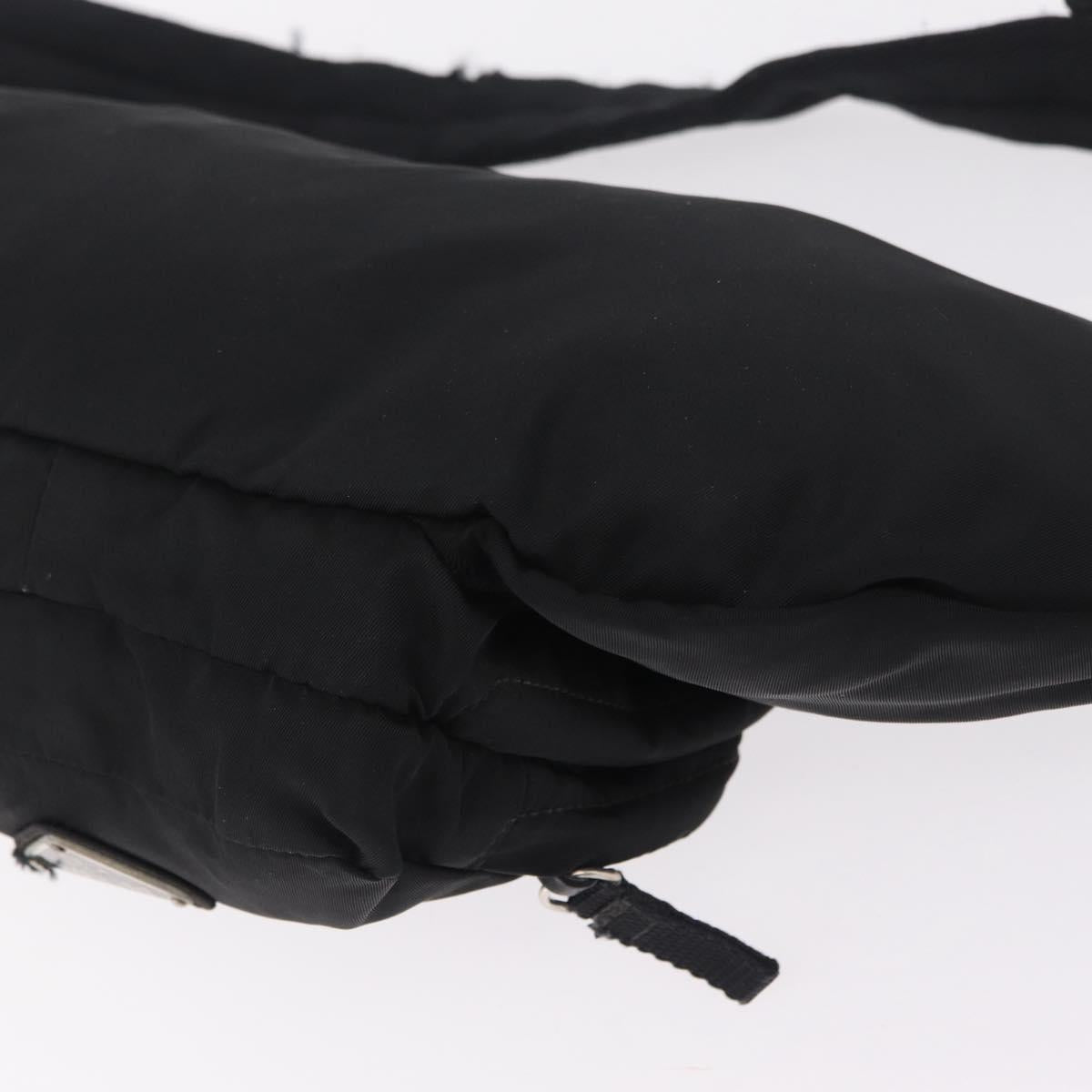 PRADA Waist bag Nylon Black Silver Auth hk4226