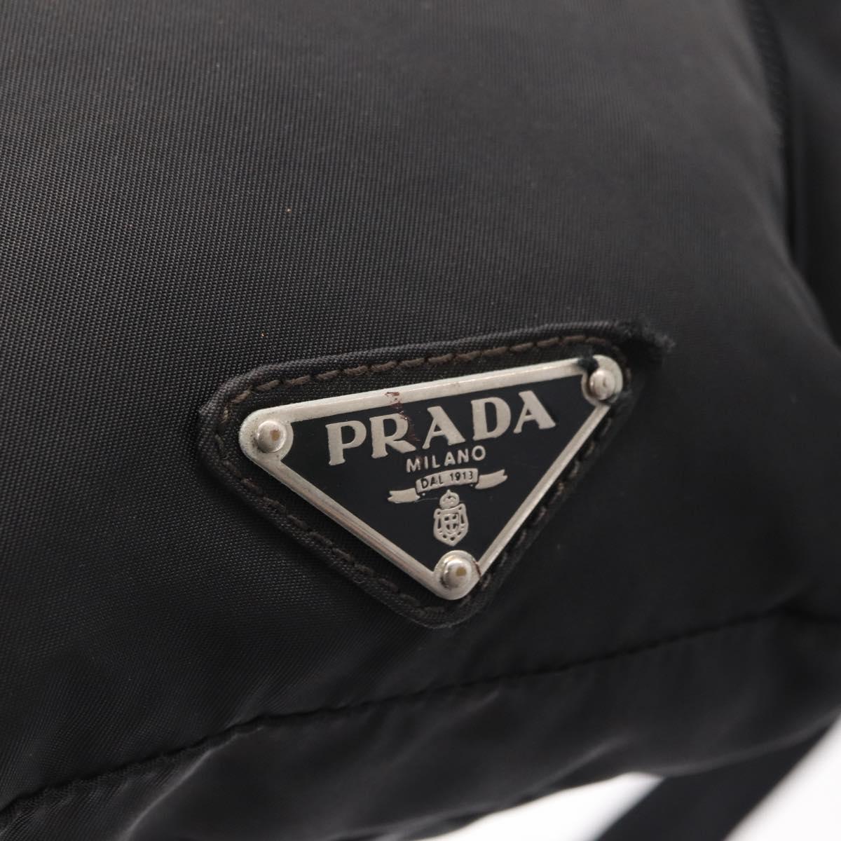 PRADA Waist bag Nylon Black Silver Auth hk4226