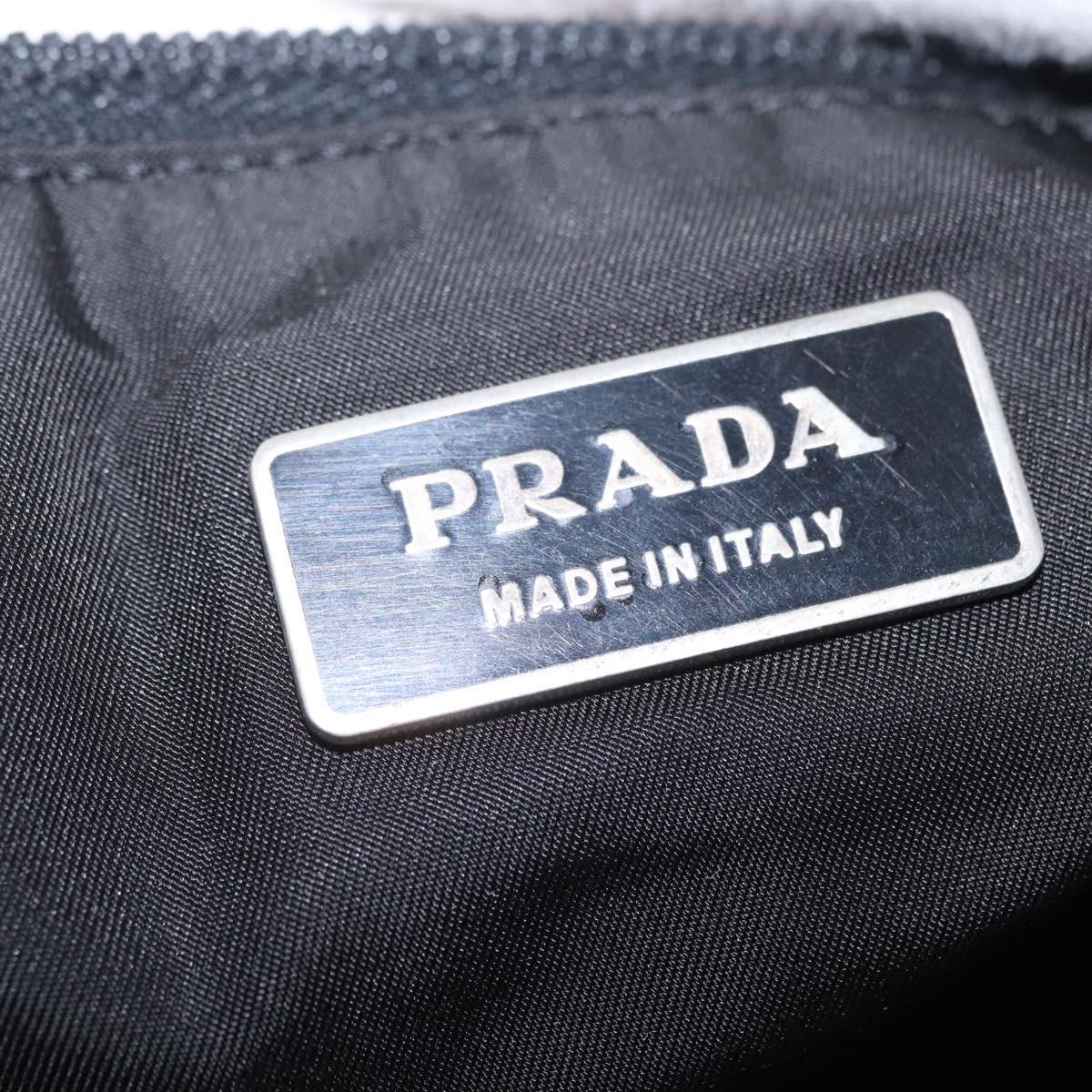 PRADA Waist bag Nylon Black Silver Auth hk4226