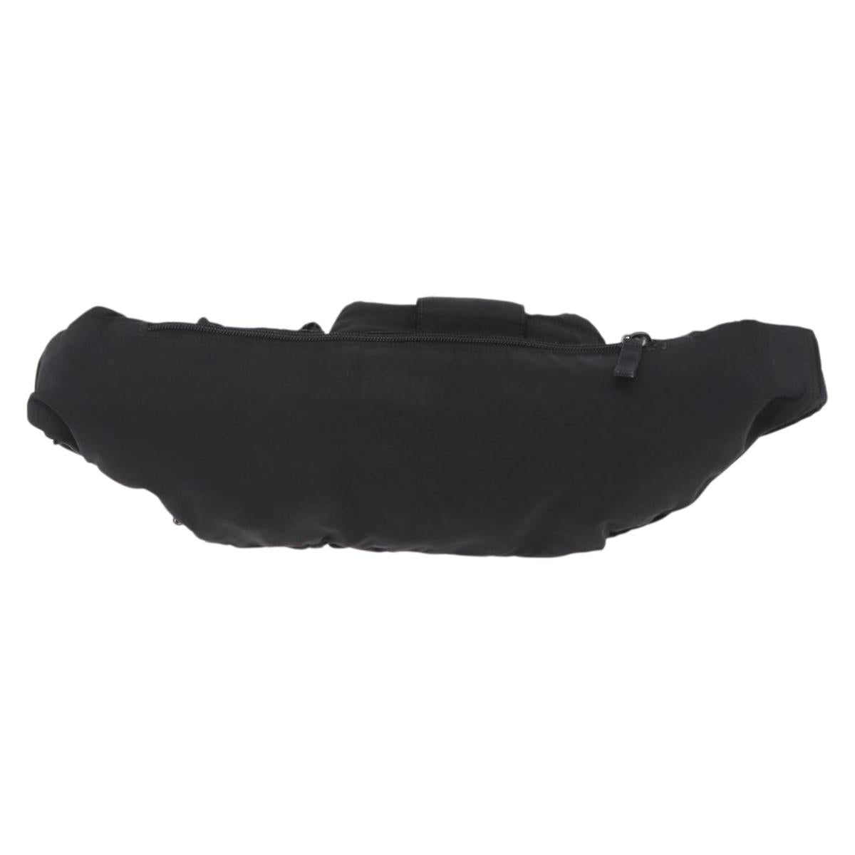 PRADA Waist bag Nylon Black Silver Auth hk4226