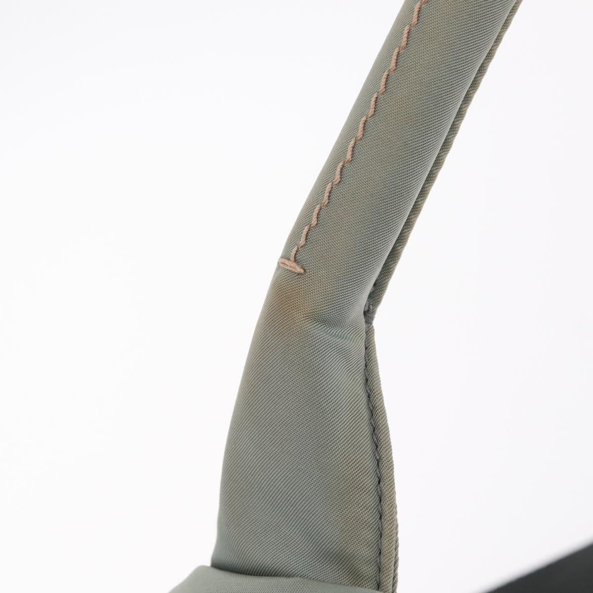 PRADA Reversible Hand Bag Nylon 2way Gray Silver Auth hk4227