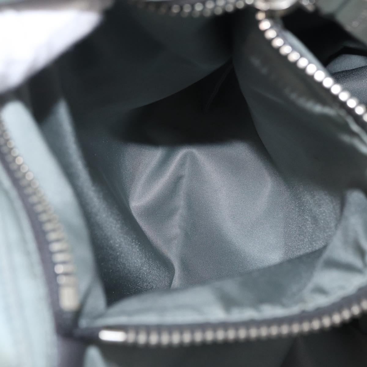 PRADA Reversible Hand Bag Nylon 2way Gray Silver Auth hk4227