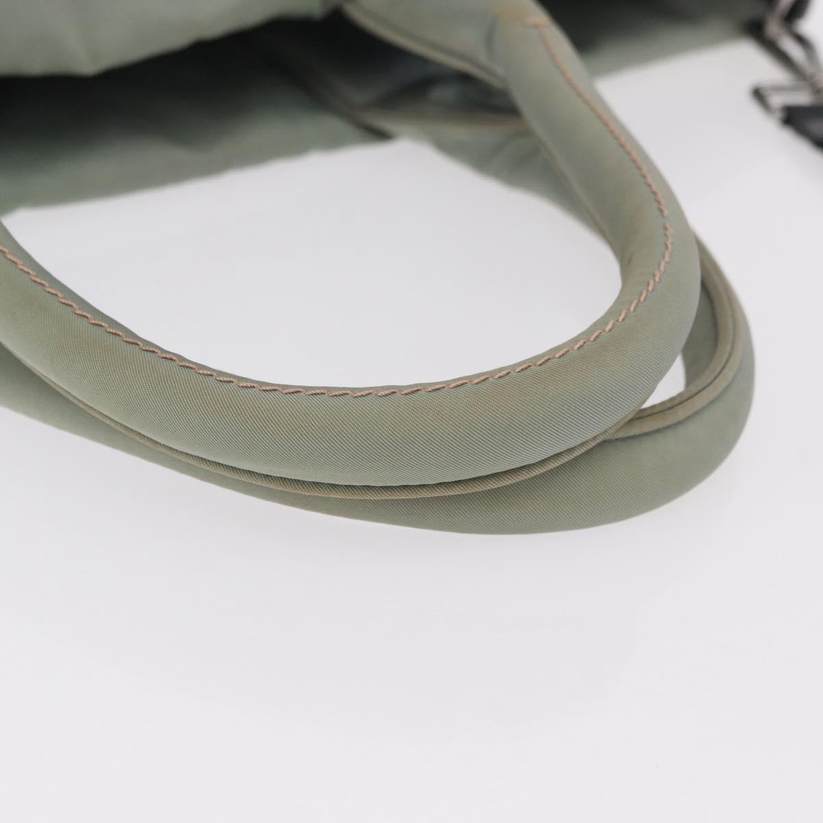 PRADA Reversible Hand Bag Nylon 2way Gray Silver Auth hk4227