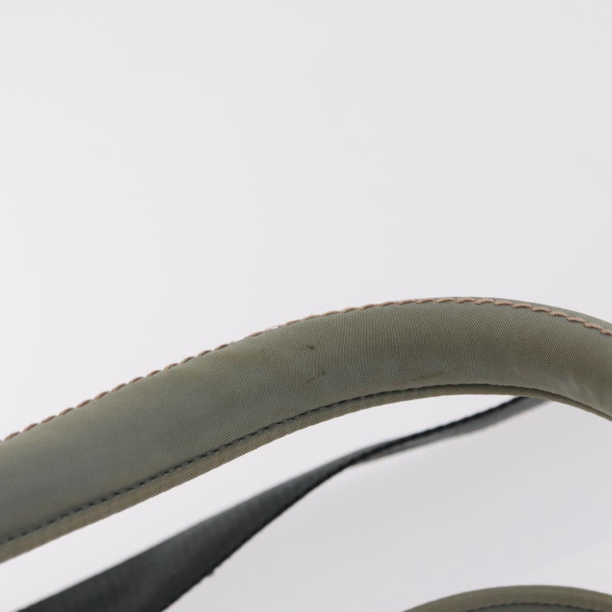 PRADA Reversible Hand Bag Nylon 2way Gray Silver Auth hk4227