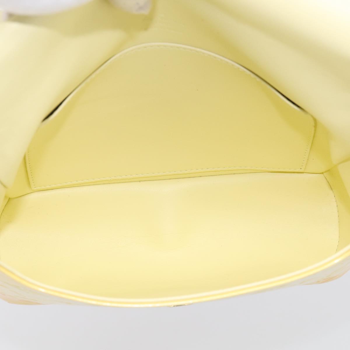 LOUIS VUITTON Vernis Thompson Street Bag Lime Yellow M91071 LV Auth hk4251