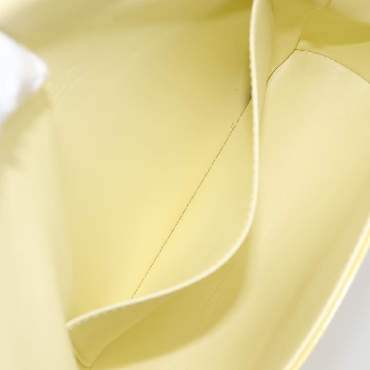 LOUIS VUITTON Vernis Thompson Street Bag Lime Yellow M91071 LV Auth hk4251