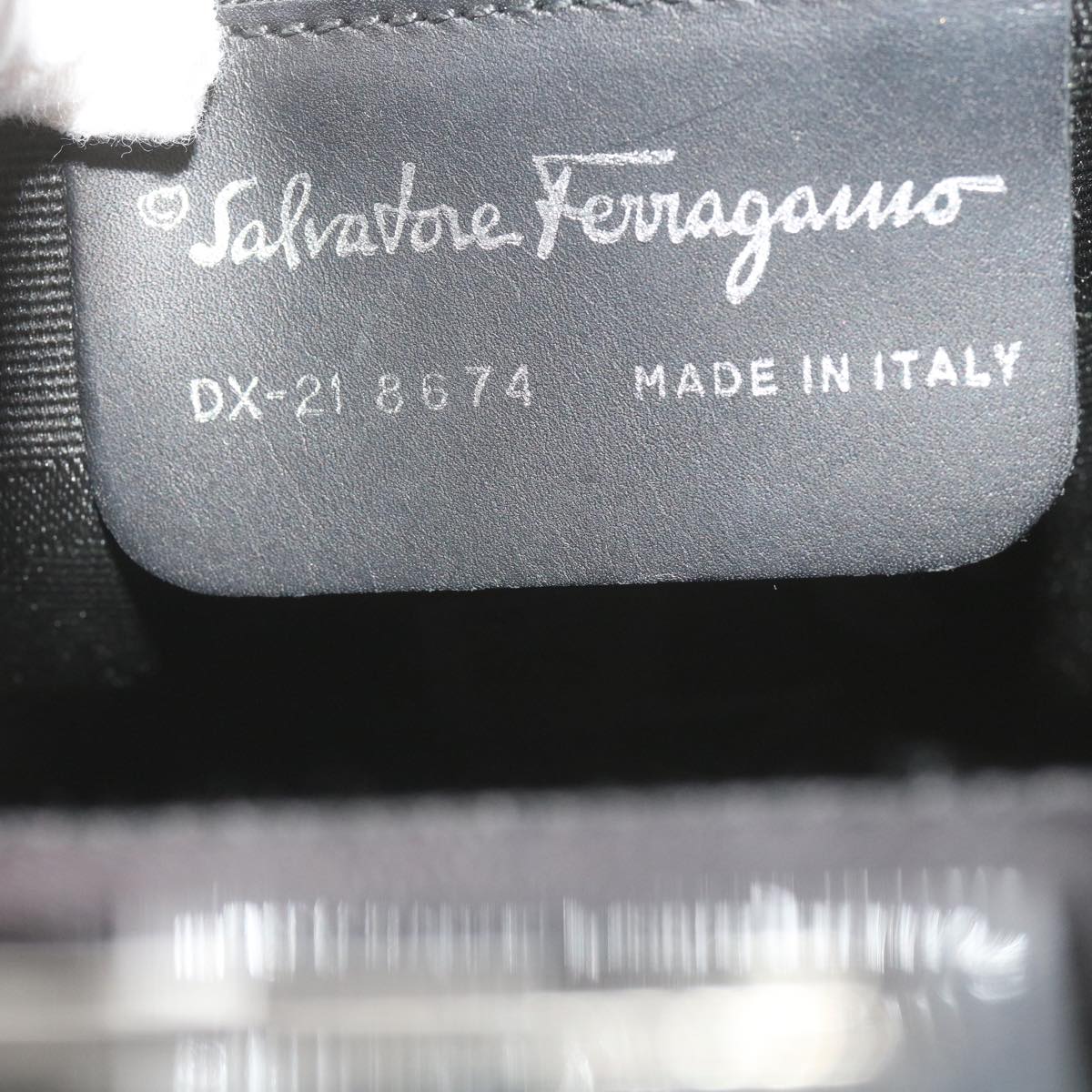 Salvatore Ferragamo Hand Bag Leather 2way Gray Auth hk919