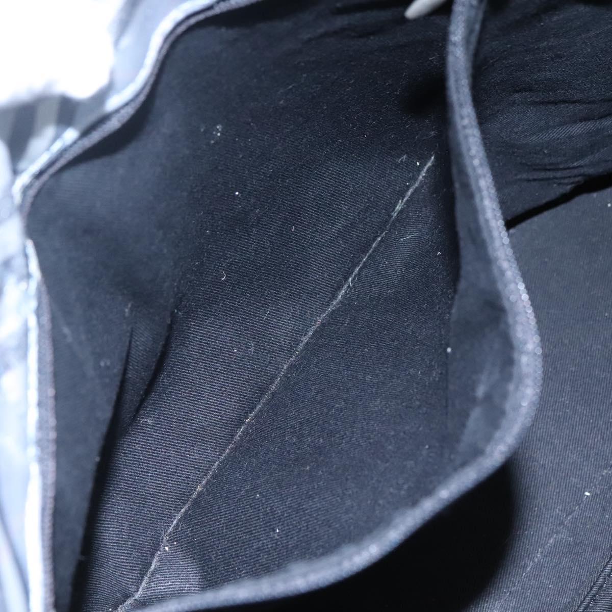 BURBERRY Nova Check Blue Label Hand Bag Nylon Purple Silver Auth hs1699