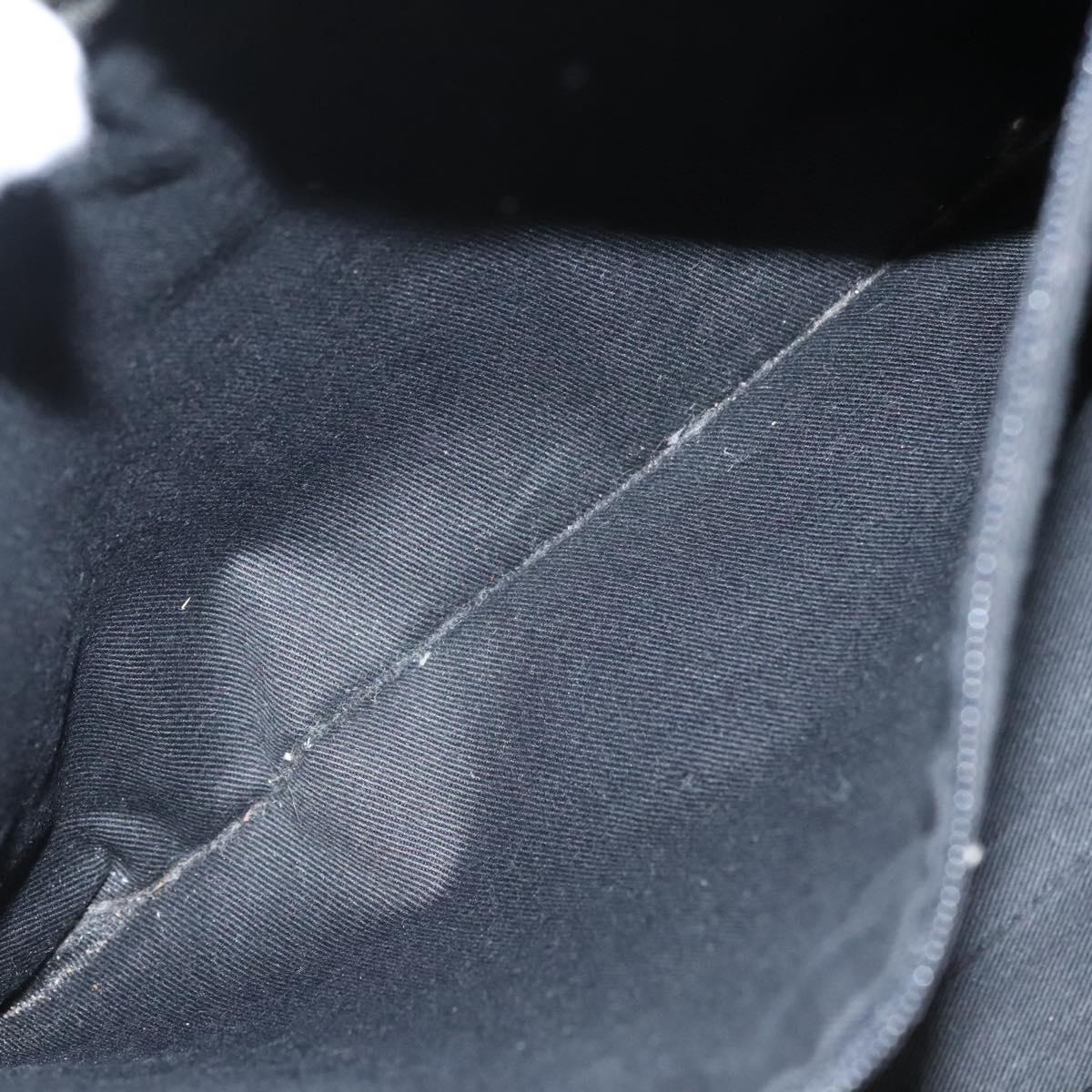 Burberrys Nova Check Blue Label Hand Bag Nylon Khaki Silver Auth hs1707