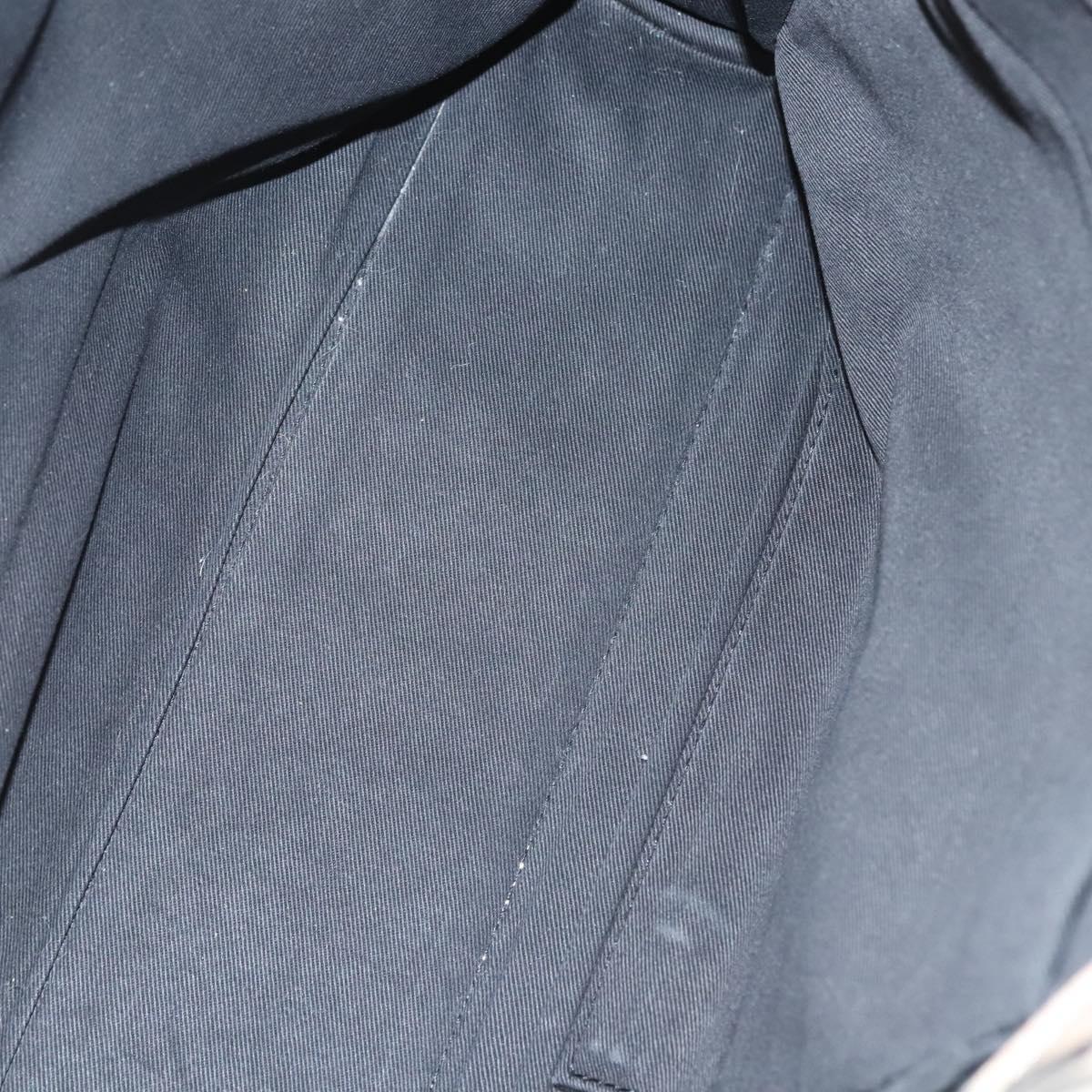 BURBERRY Nova Check Blue Label Hand Bag Nylon Beige Silver Auth hs1708