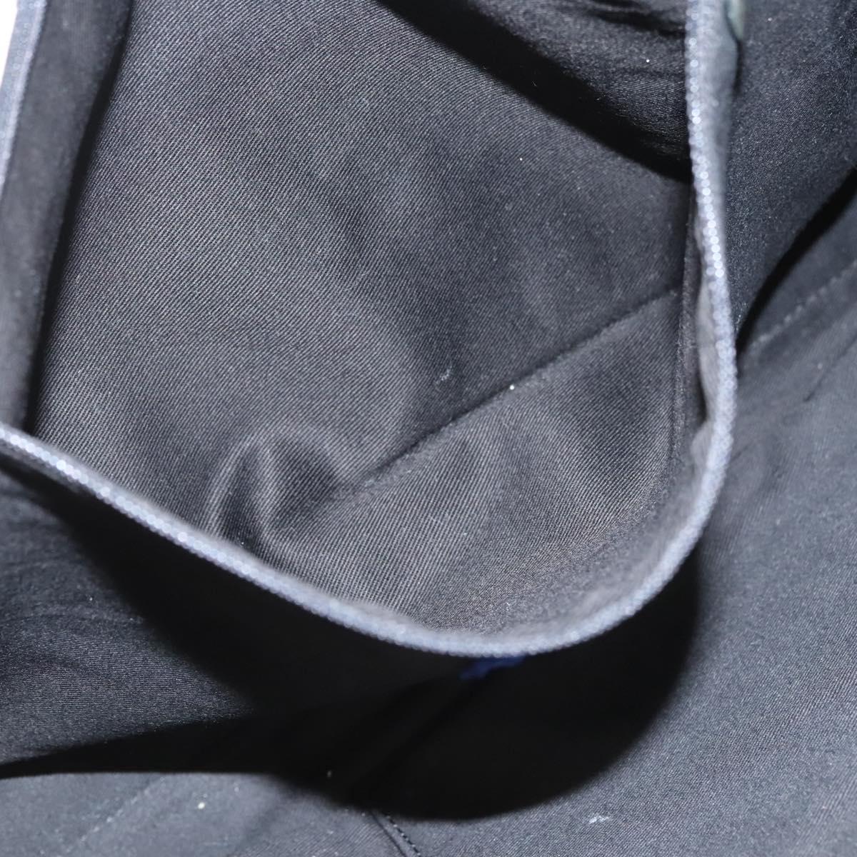 BURBERRY Nova Check Blue Label Hand Bag Nylon Beige Silver Auth hs1709