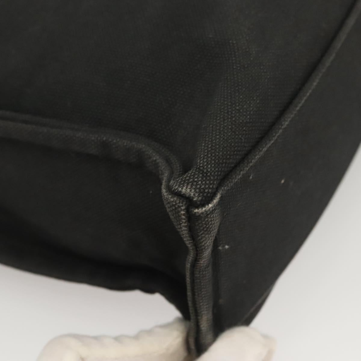 BURBERRY Nova Check Blue Label Hand Bag Canvas Black Silver Auth hs1712