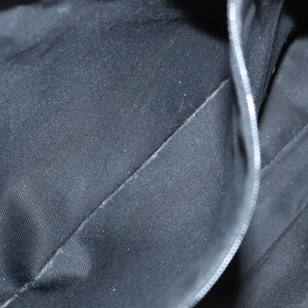 BURBERRY Nova Check Blue Label Hand Bag Canvas Black Silver Auth hs1712