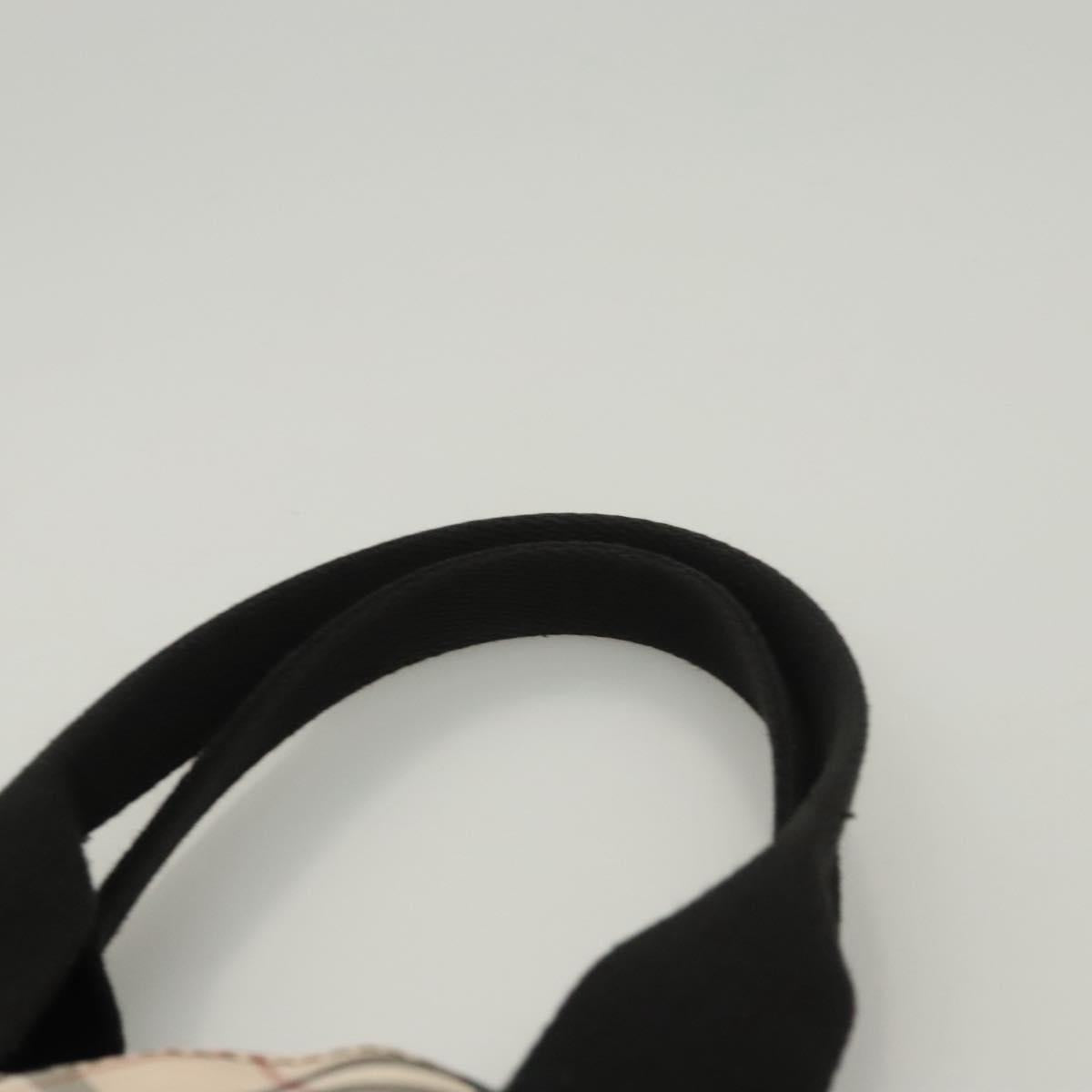 BURBERRY Nova Check Blue Label Hand Bag Canvas Black Silver Auth hs1712