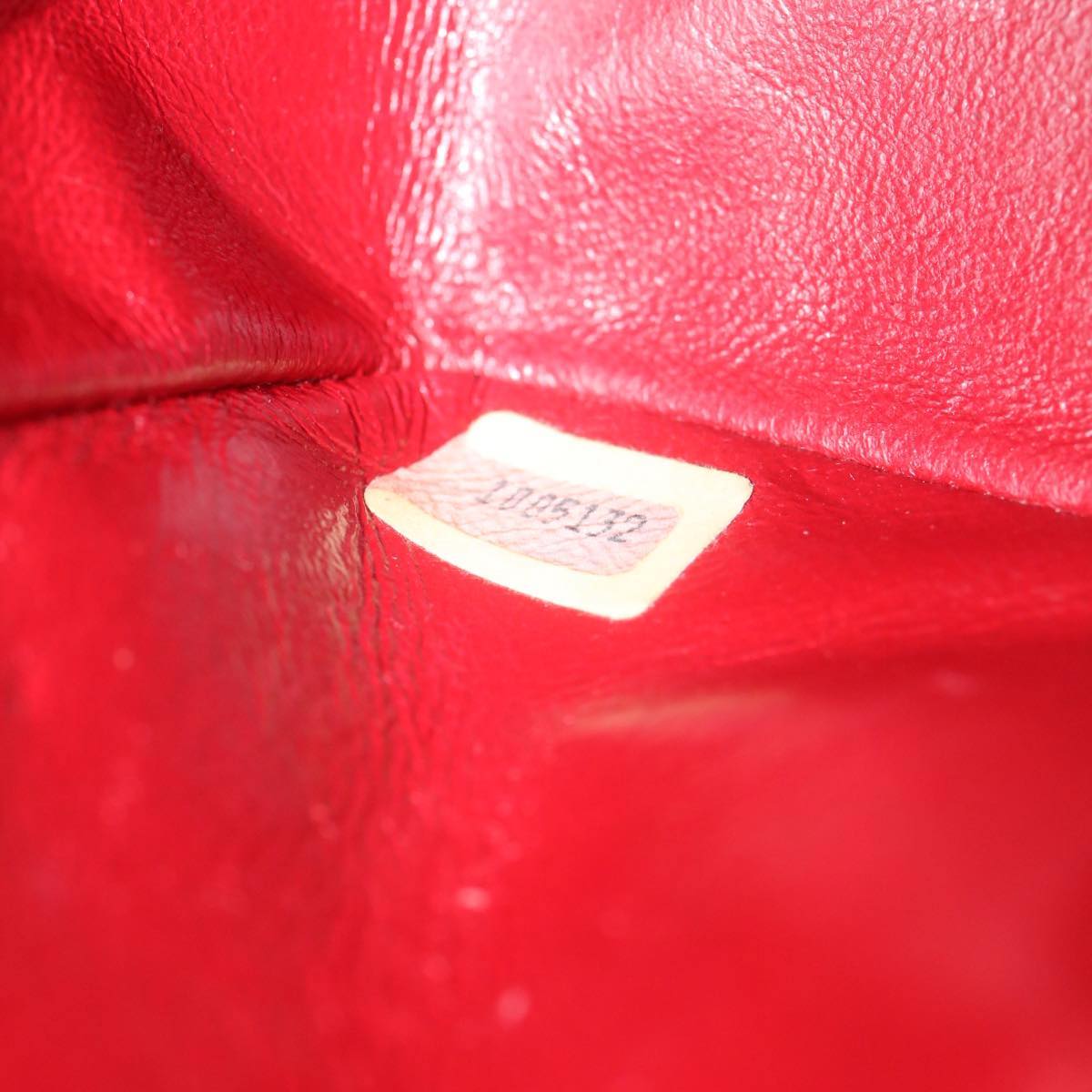 CHANEL Mini Matelasse Chain Flap Hand Bag Lamb Skin Red Gold CC Auth hs688M
