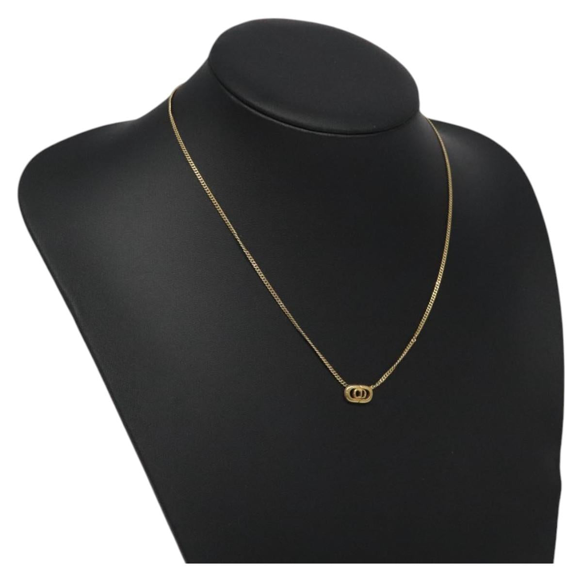 Christian Dior Necklace metal Gold Tone Auth IN016