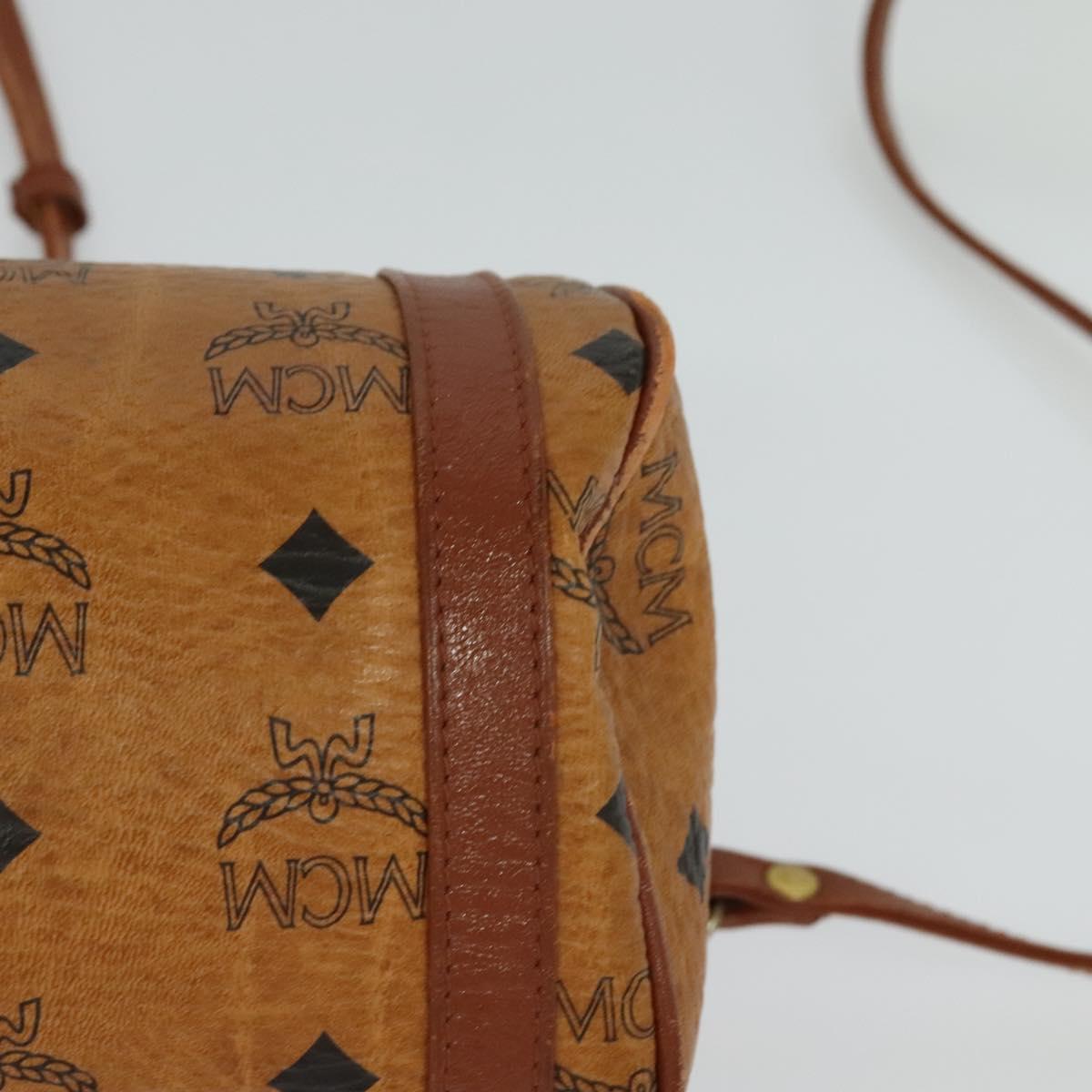 MCM Vicetos Logogram Shoulder Bag PVC Leather Brown Auth IN019