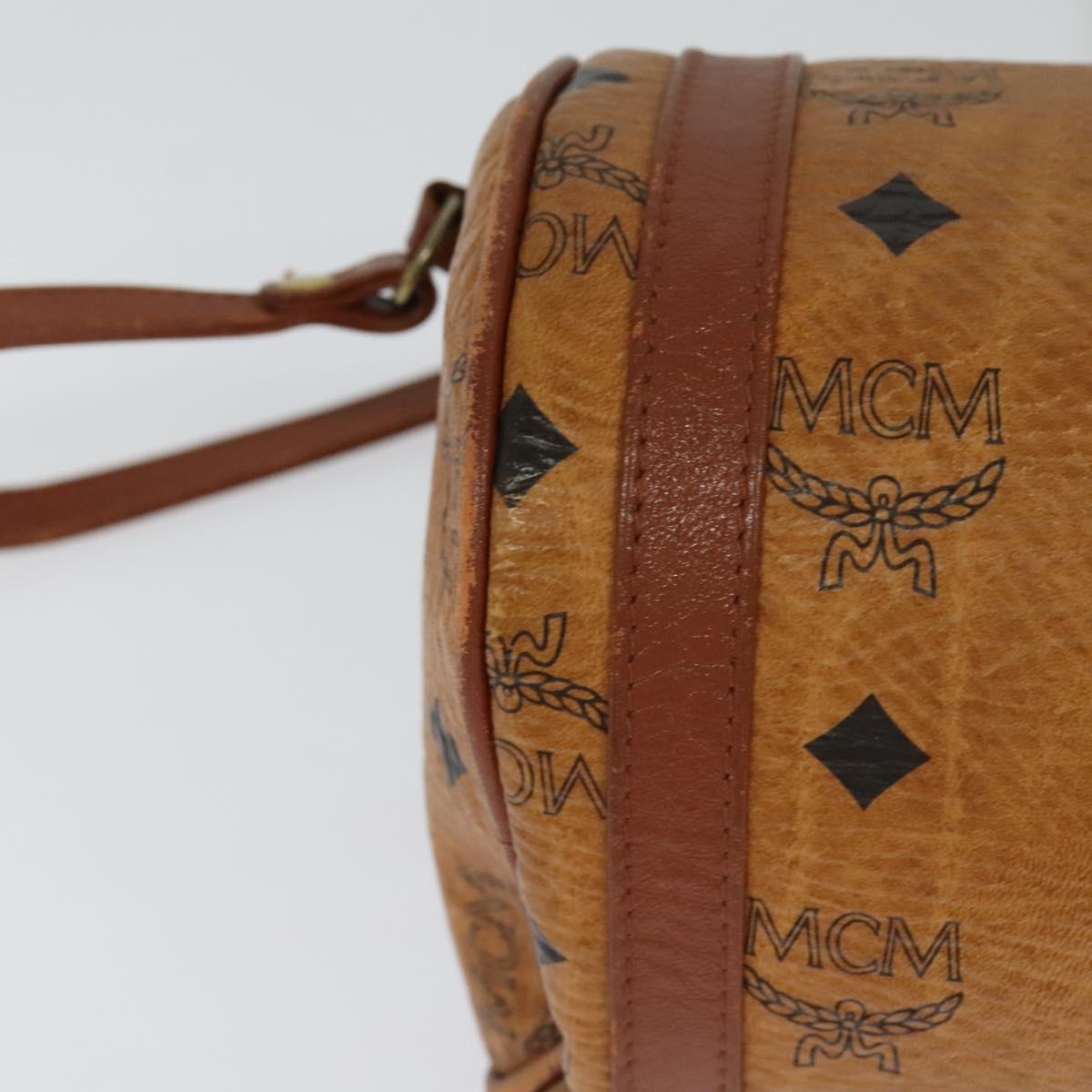 MCM Vicetos Logogram Shoulder Bag PVC Leather Brown Auth IN019