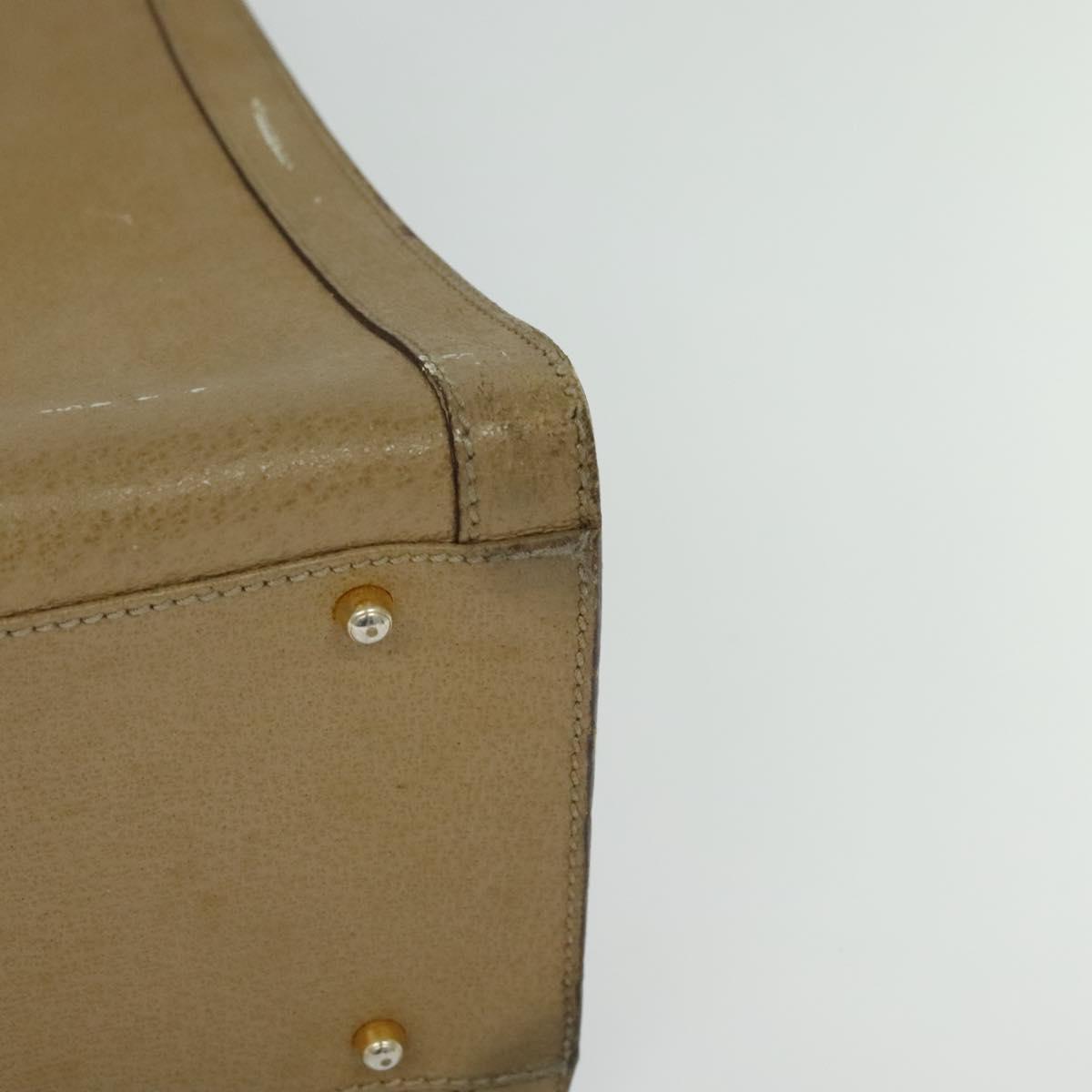 GUCCI Bamboo Hand Bag Leather Beige Gold 002 1186 0260 Auth IN023