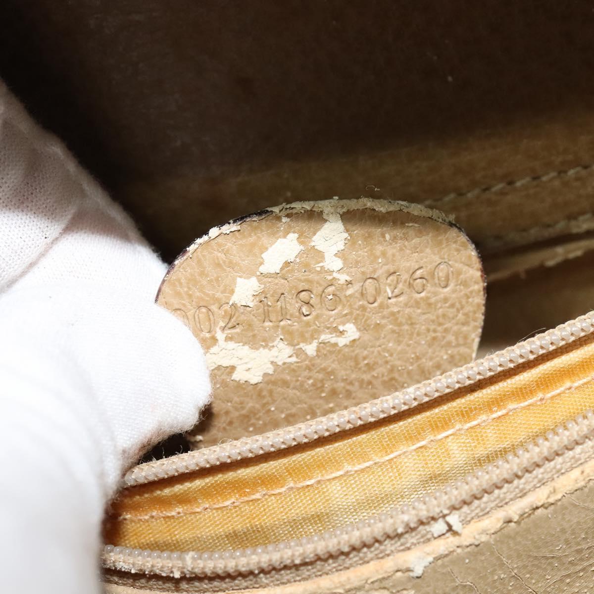 GUCCI Bamboo Hand Bag Leather Beige Gold 002 1186 0260 Auth IN023