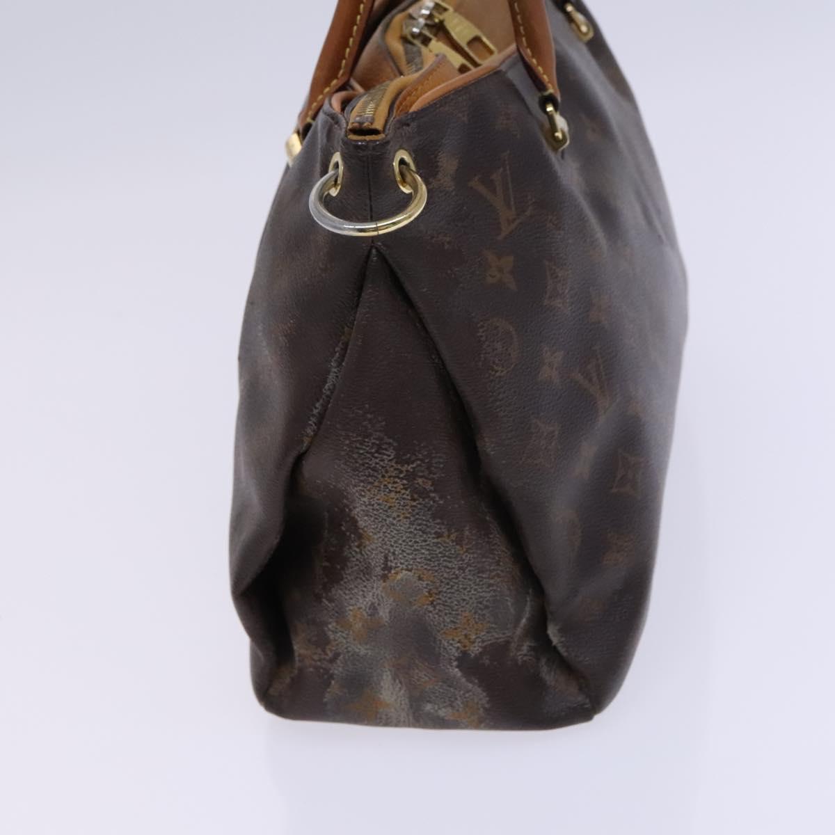 LOUIS VUITTON Monogram Pallas Hand Bag 2way Yellow Saffron M40929 Auth IN042