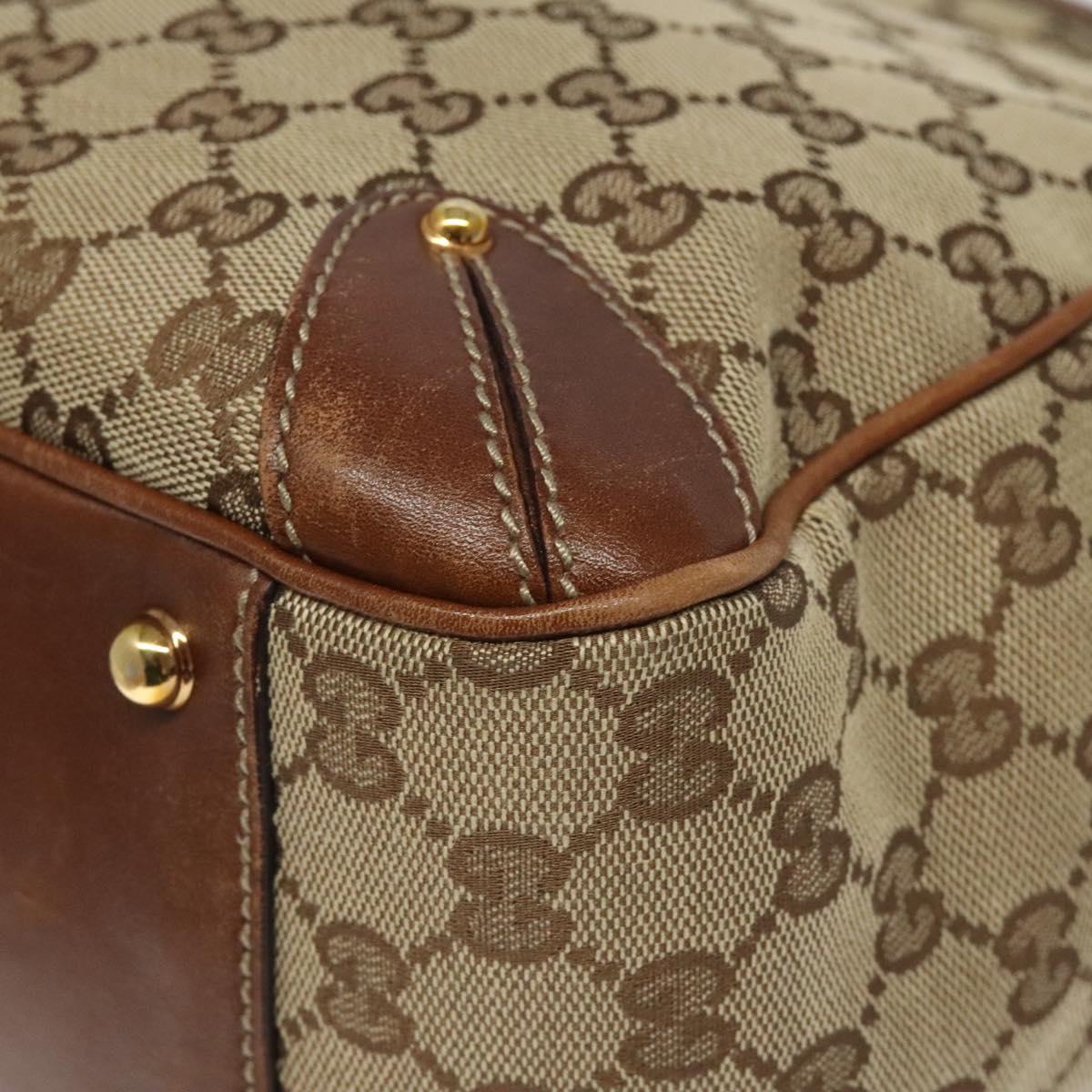GUCCI GG Canvas Tote Bag Beige Gold 161128 Auth IN046