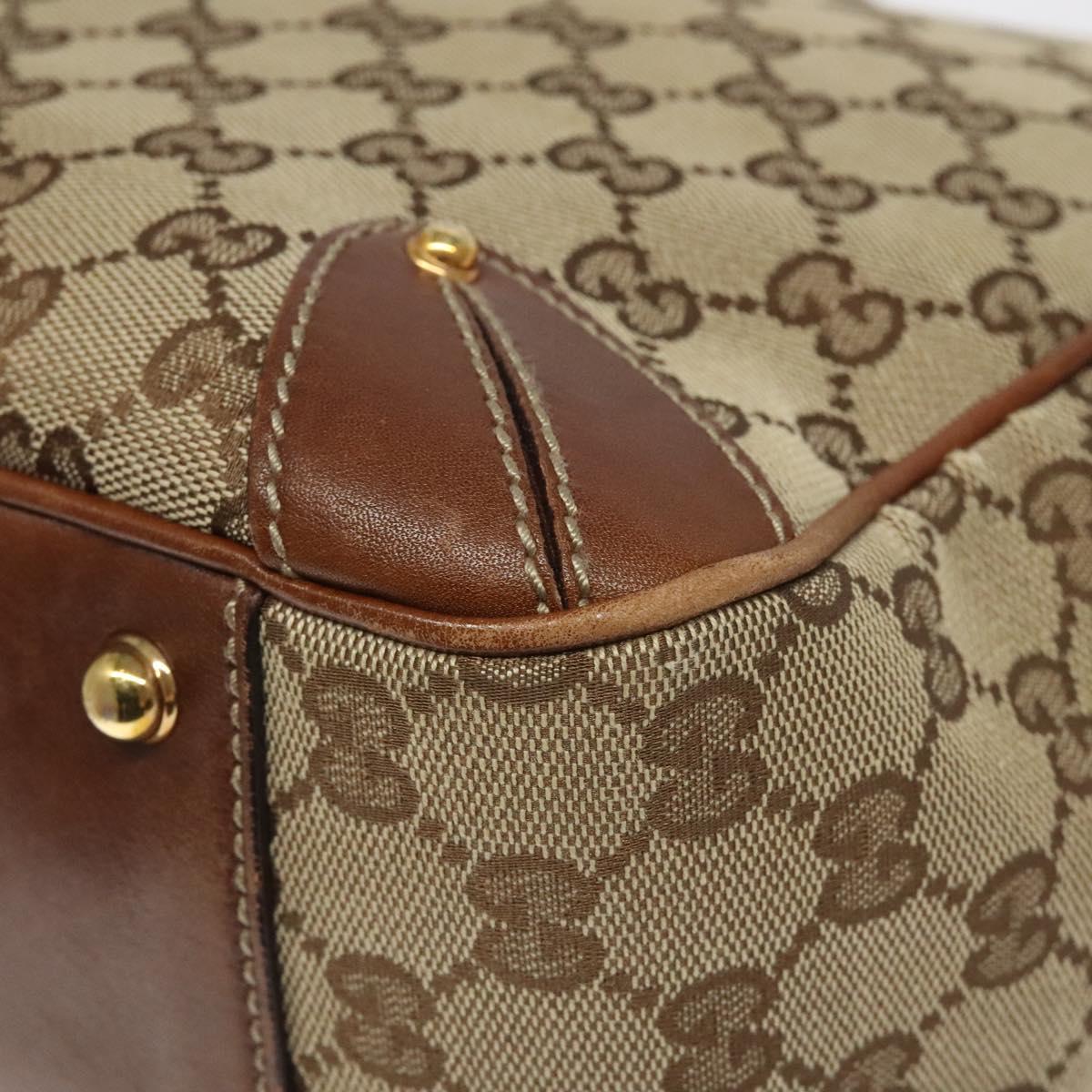 GUCCI GG Canvas Tote Bag Beige Gold 161128 Auth IN046
