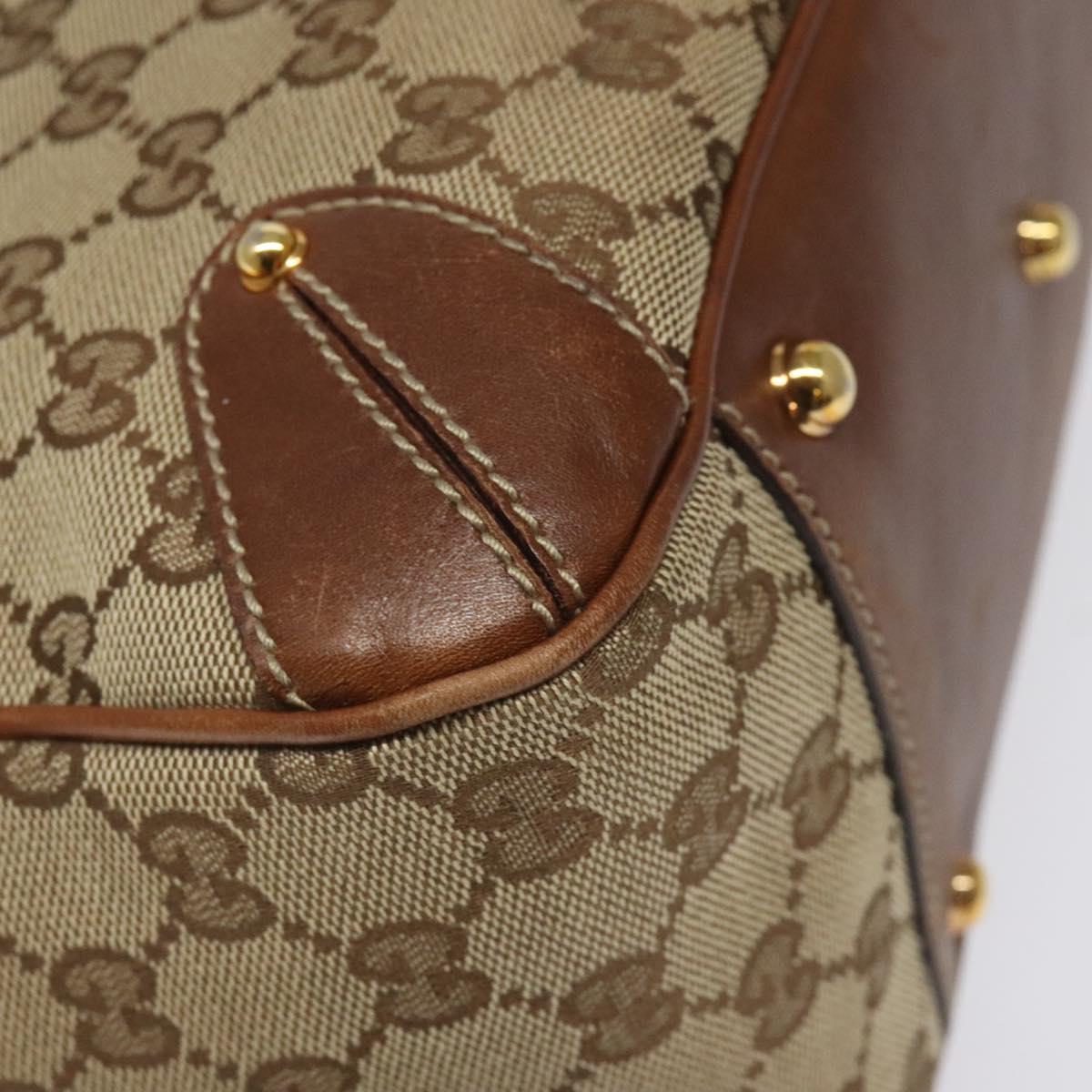 GUCCI GG Canvas Tote Bag Beige Gold 161128 Auth IN046
