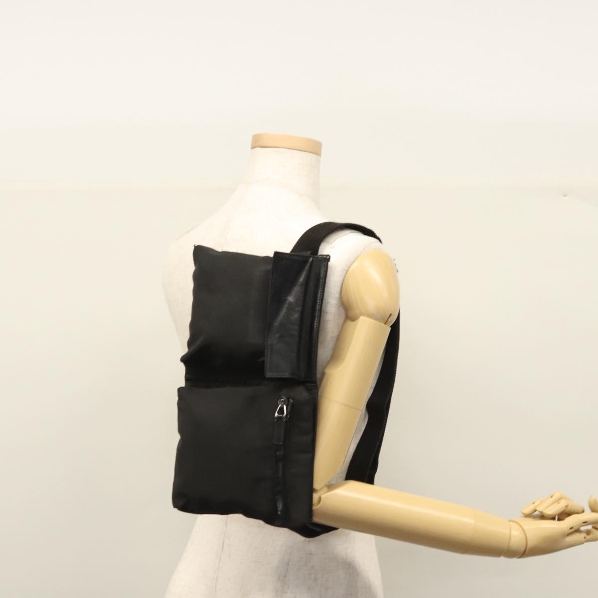 GUCCI Waist bag Nylon Black Silver 28566 Auth IN054