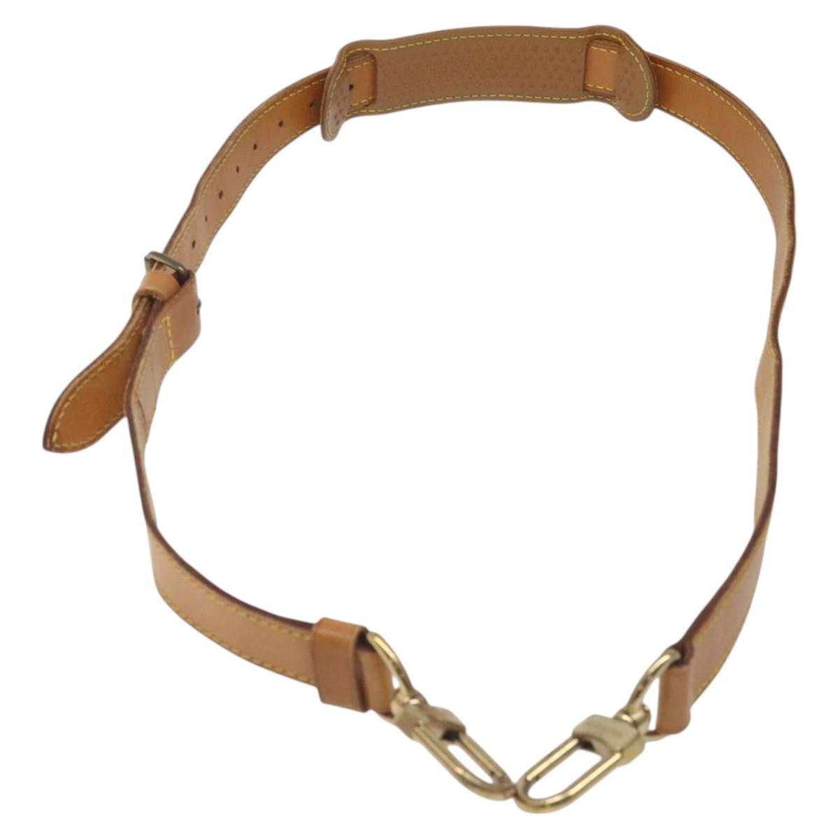 LOUIS VUITTON Adjustable Shoulder Strap Leather 32.3""-39.8"" Beige Auth IN067