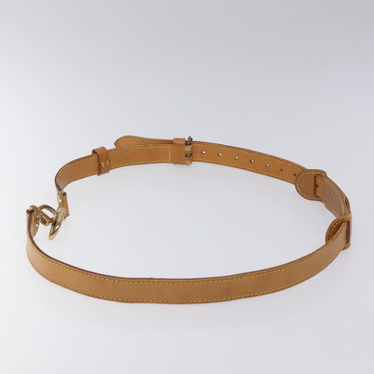 LOUIS VUITTON Adjustable Shoulder Strap Leather 32.3""-39.8"" Beige Auth IN067
