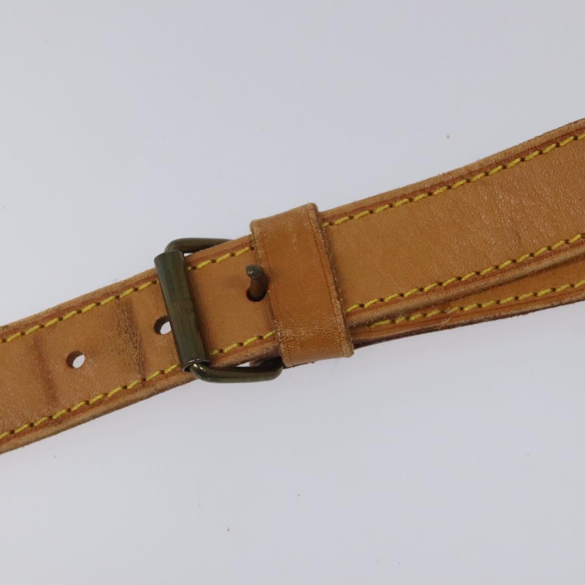 LOUIS VUITTON Adjustable Shoulder Strap Leather 32.3""-39.8"" Beige Auth IN067