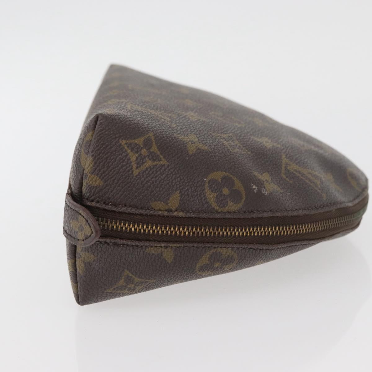 LOUIS VUITTON Monogram Trousse Demi Ronde Cosmetic Pouch M47520 LV Auth INZ014