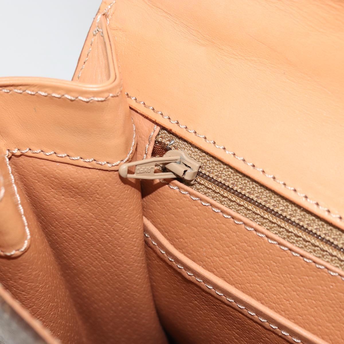 CELINE Macadam Canvas Hand Bag PVC Leather Brown Gold Auth INZ026A