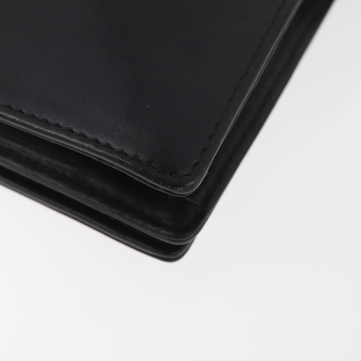 LOEWE Clutch Bag Leather Black Gold Auth INZ056A