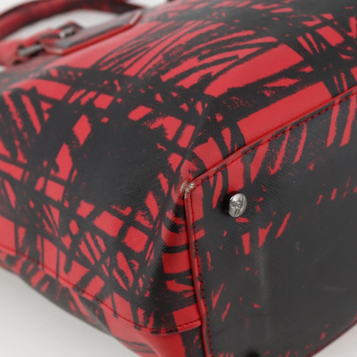 Vivienne Westwood Tote Bag PVC Canvas Red Silver Auth INZ073