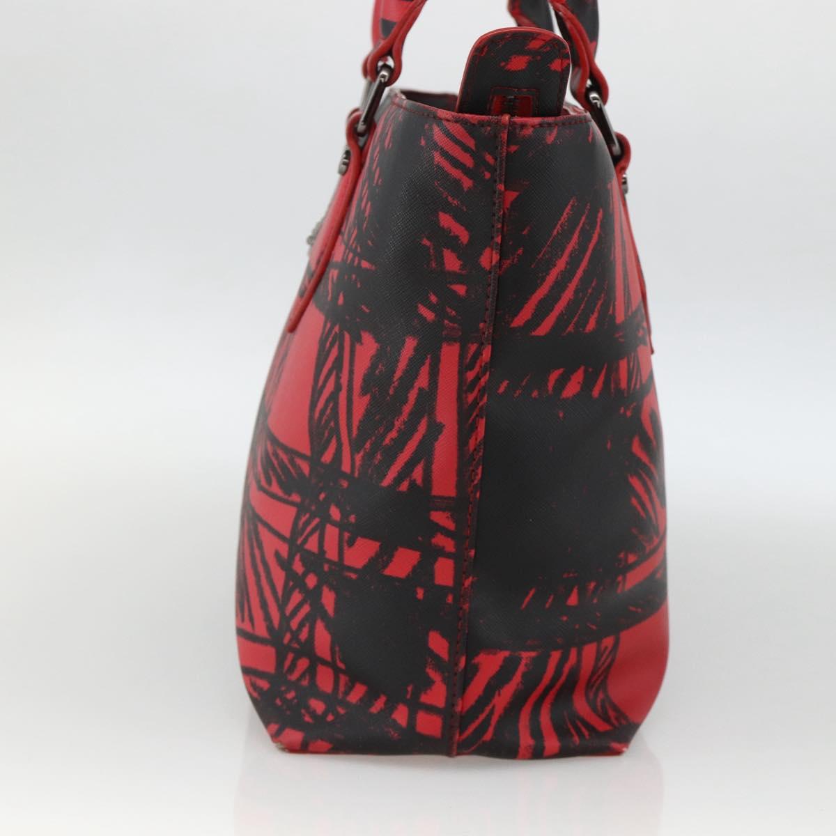Vivienne Westwood Tote Bag PVC Canvas Red Silver Auth INZ073