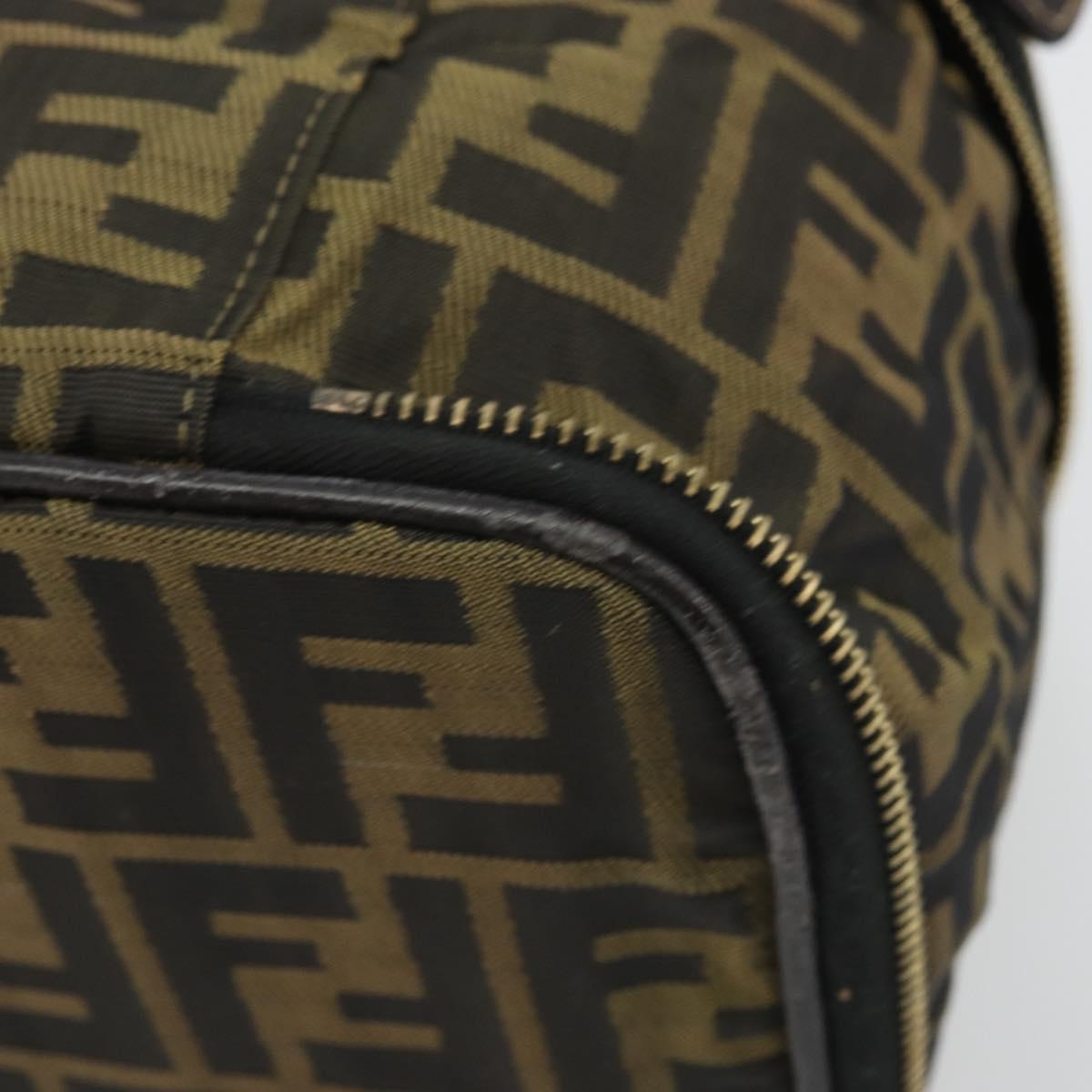 FENDI Zucca Canvas Vanity Hand Bag Brown Black Auth INZ107