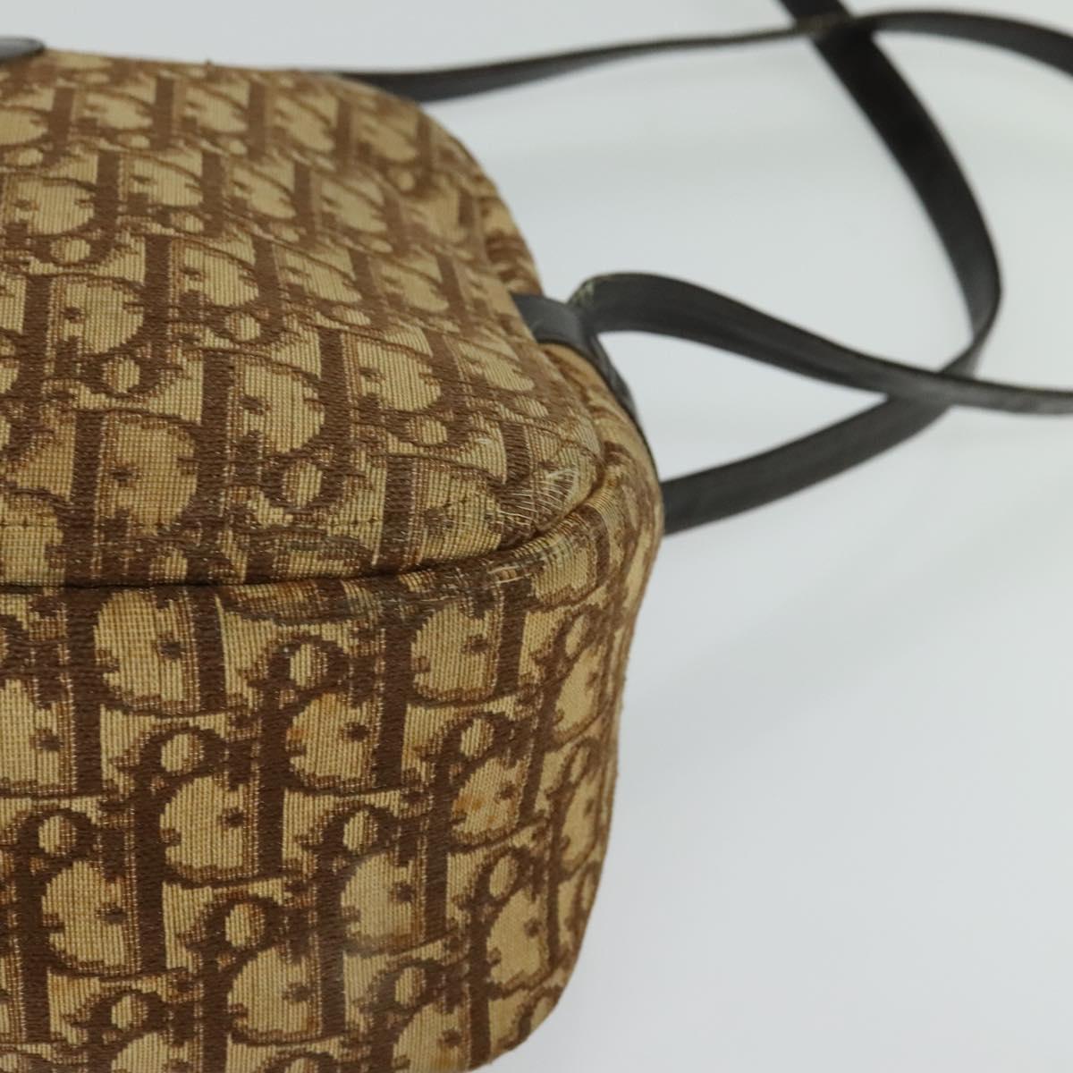Christian Dior Trotter Canvas Shoulder Bag Brown Auth JB006