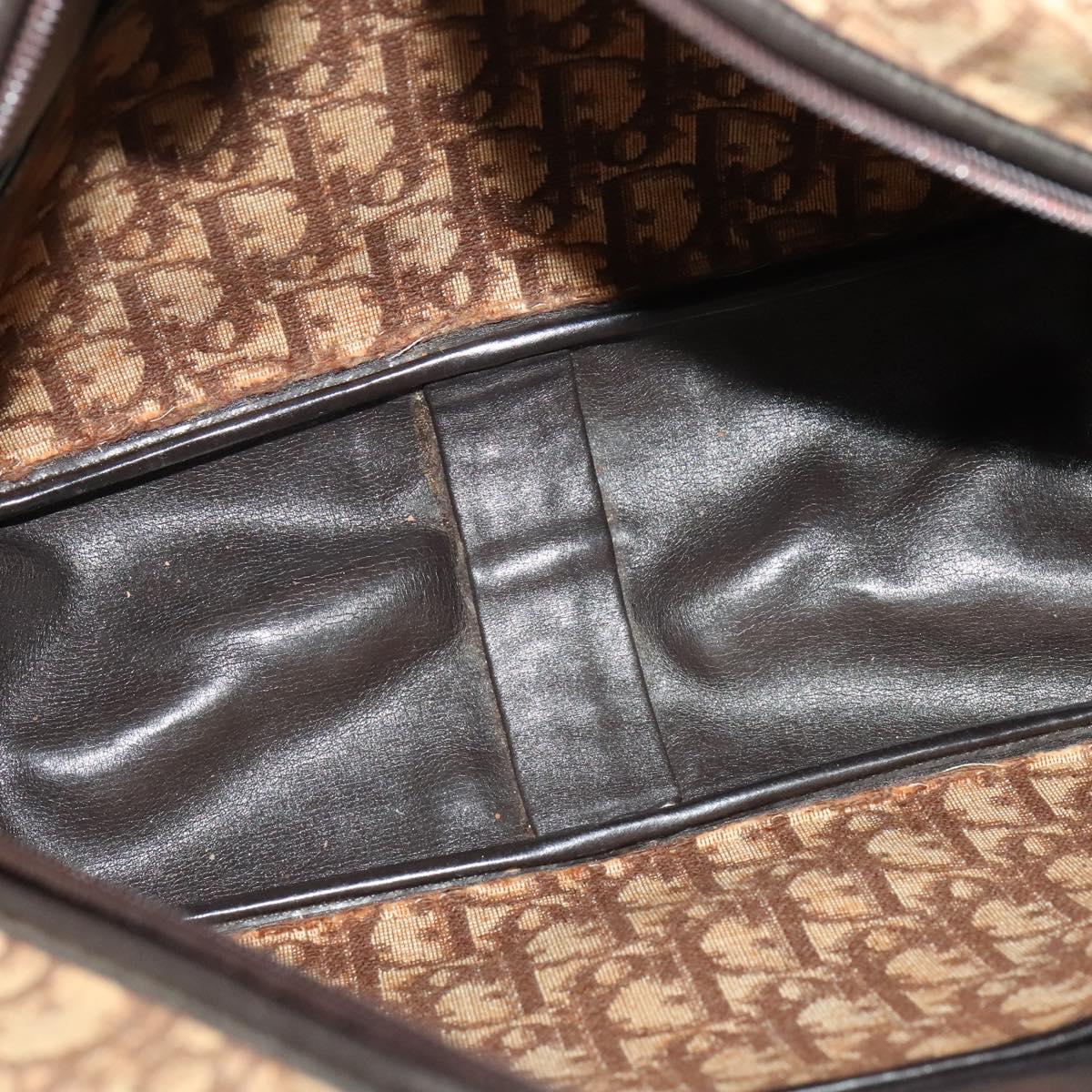 Christian Dior Trotter Canvas Shoulder Bag Brown Auth JB006