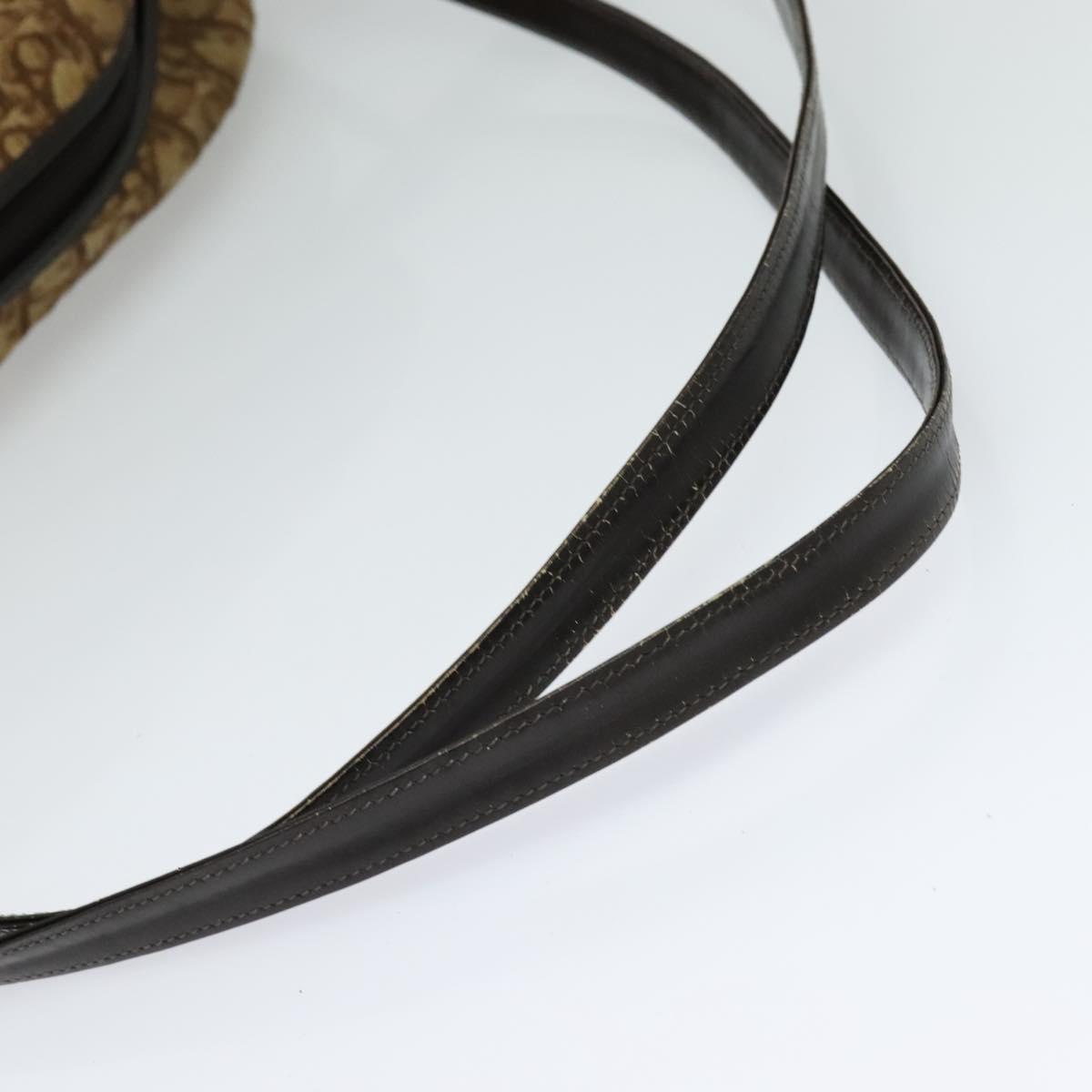 Christian Dior Trotter Canvas Shoulder Bag Brown Auth JB006