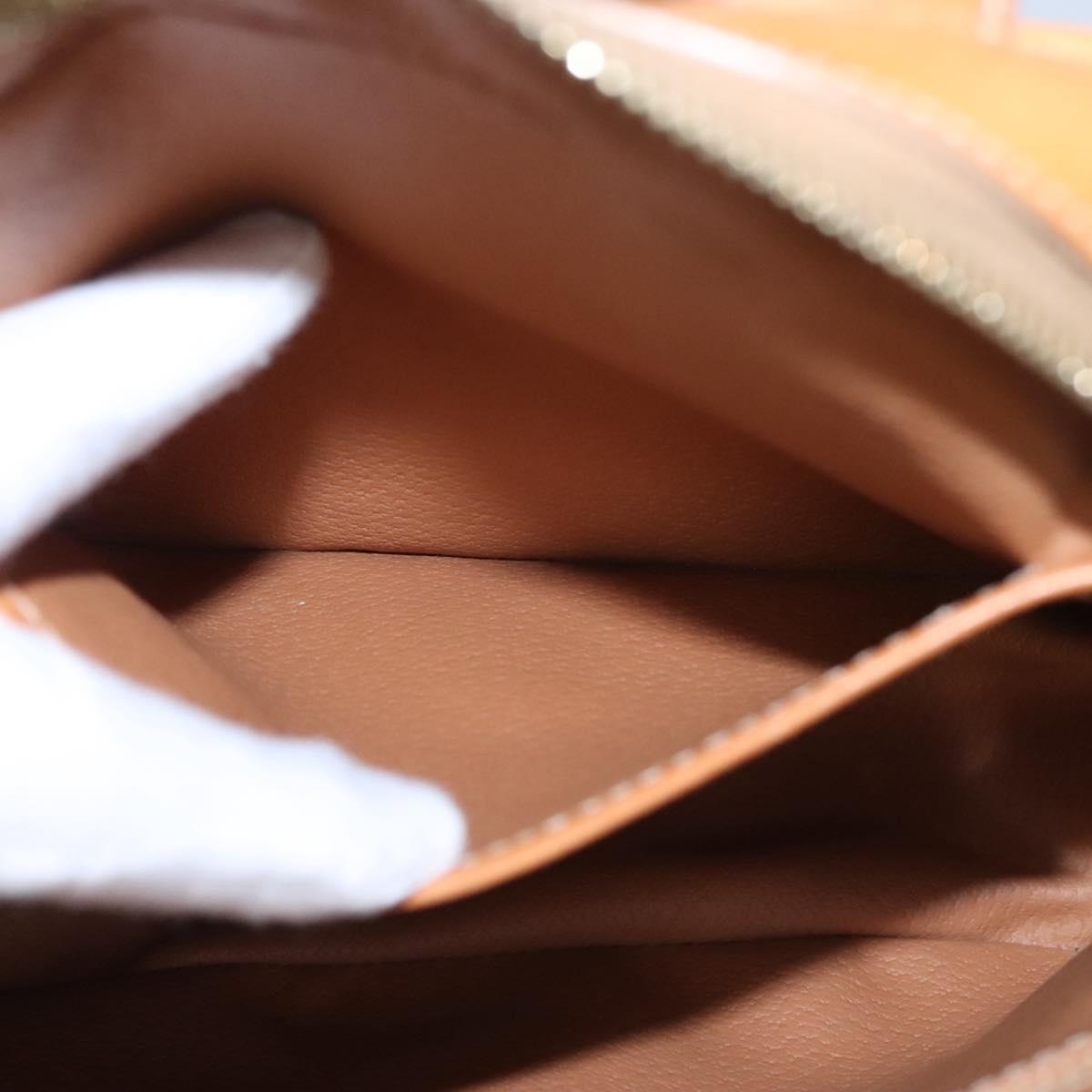 CELINE Macadam Canvas Hand Bag PVC Leather Beige Auth JB007