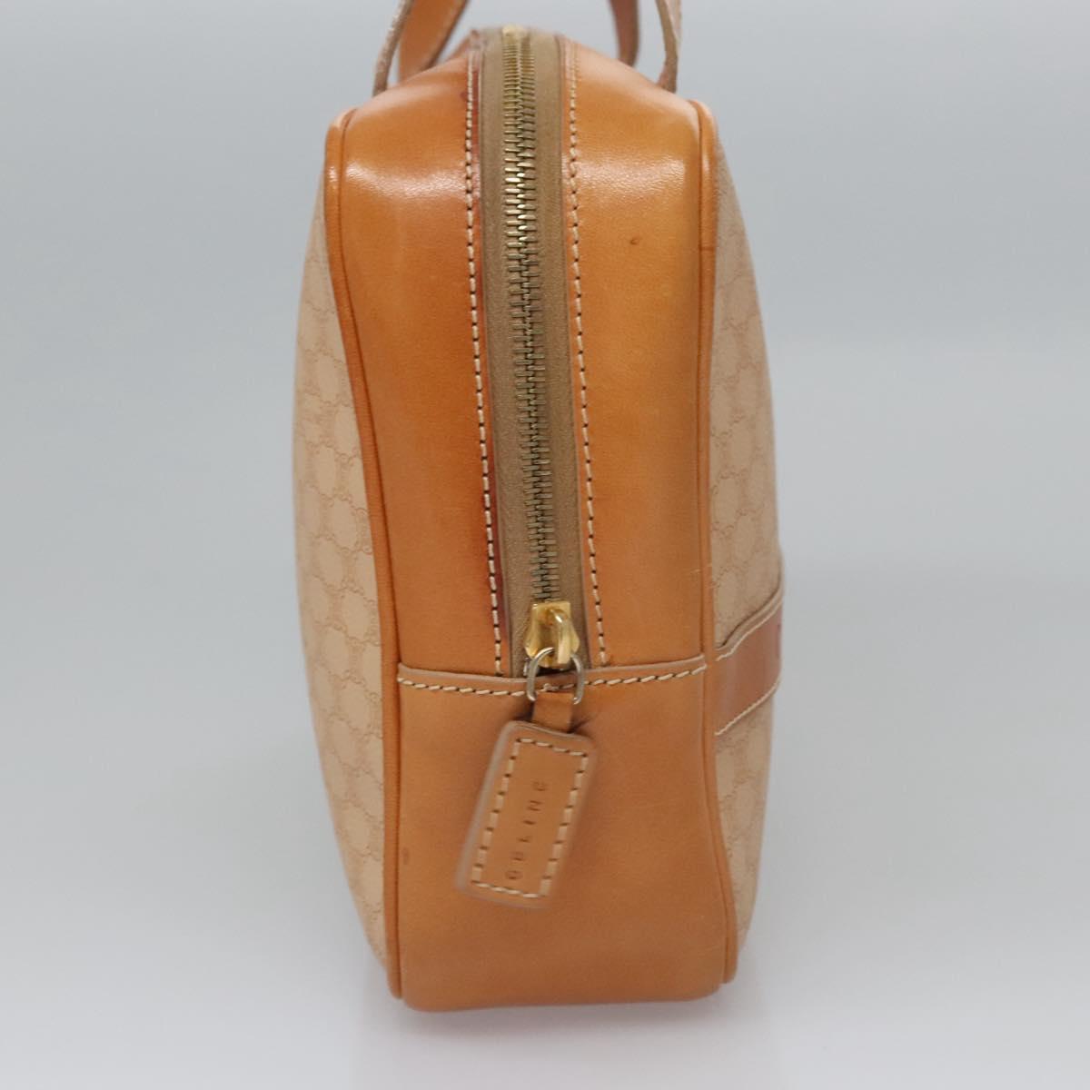 CELINE Macadam Canvas Hand Bag PVC Leather Beige Auth JB007