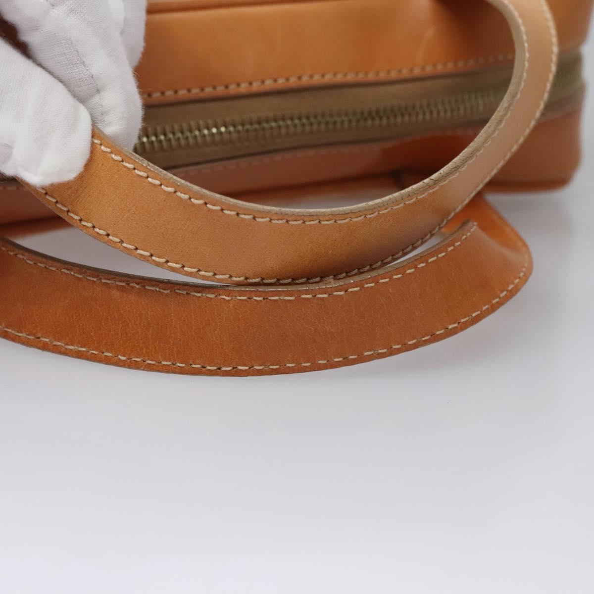 CELINE Macadam Canvas Hand Bag PVC Leather Beige Auth JB007