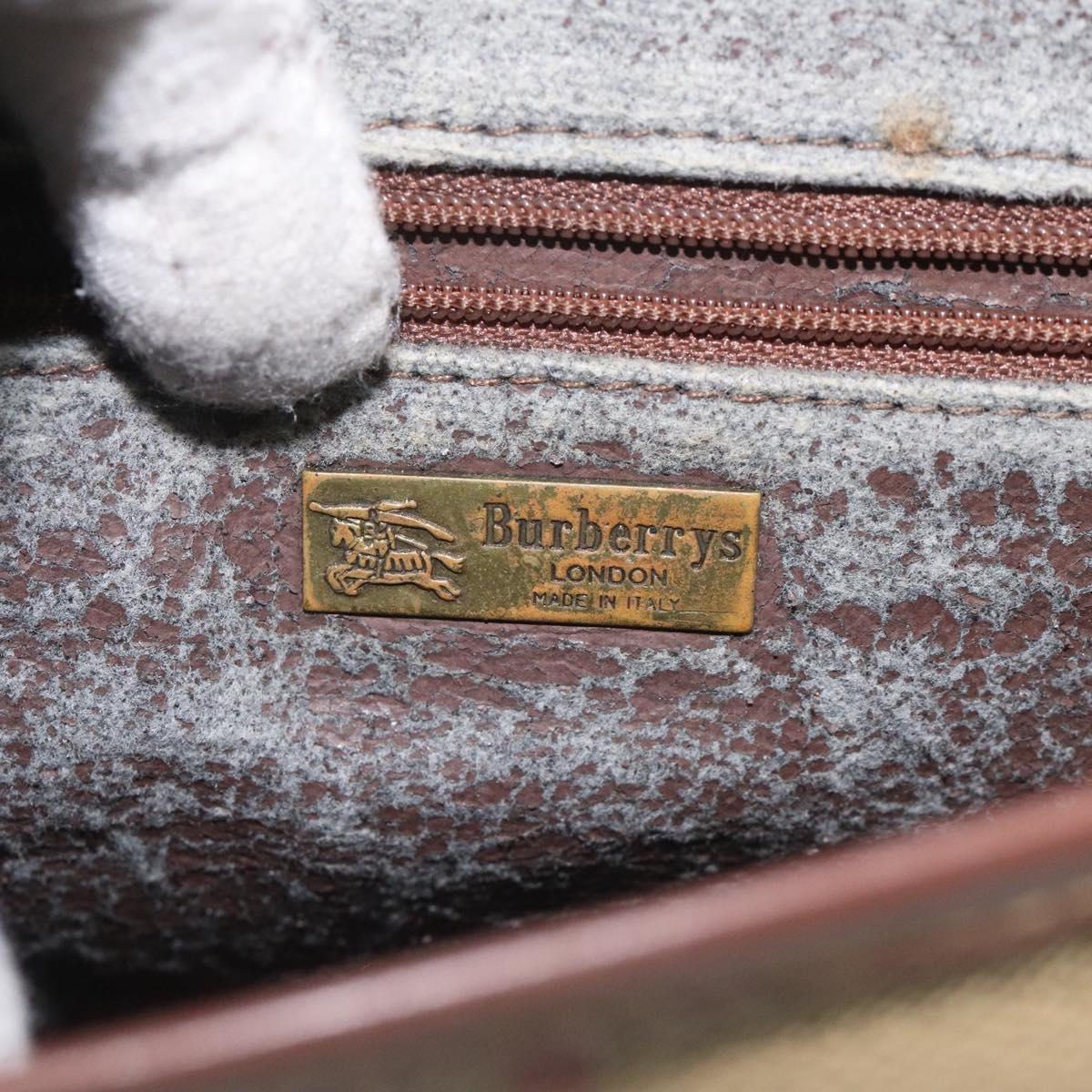 Burberrys Nova Check Shoulder Bag PVC Beige Gold Auth JB025