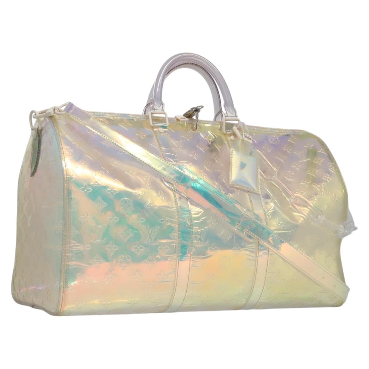 LOUIS VUITTON Monogram Prism Keepall Bandouliere 50 Bag M53271 LV Auth JB033A