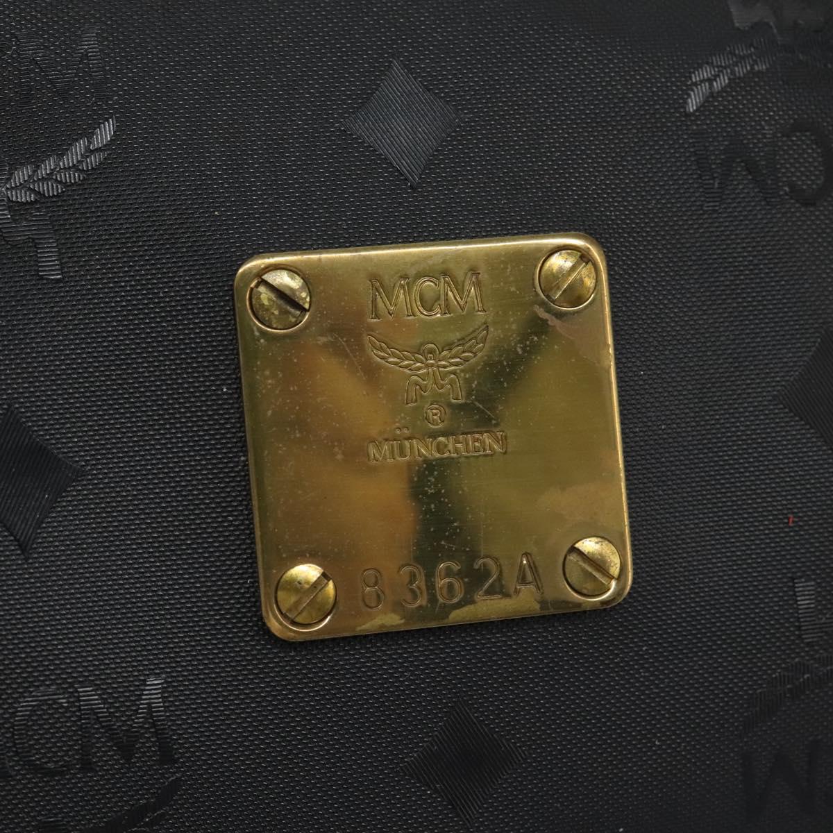 MCM Vicetos Logogram Hand Bag PVC 2way Black Gold Auth JB035