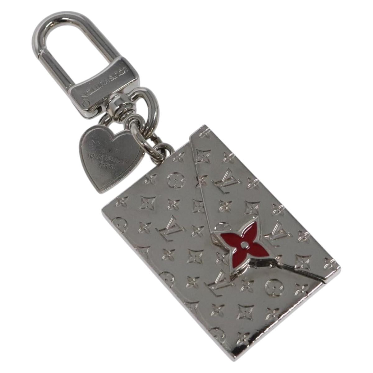 LOUIS VUITTON Monogram LV envelope Key Holder metal Silver M01296 LV Auth JB049
