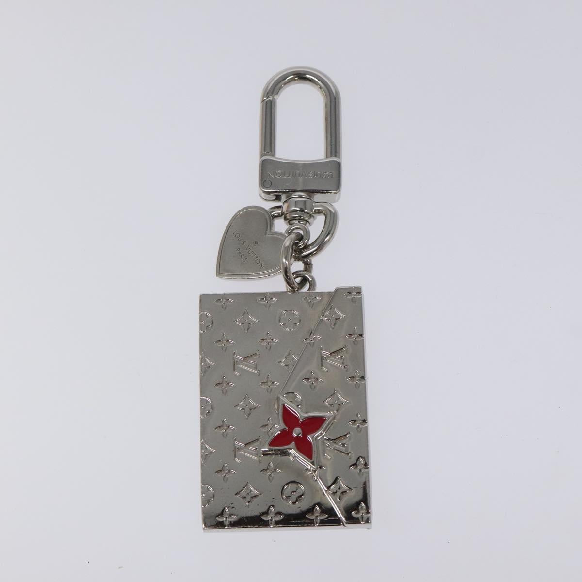 LOUIS VUITTON Monogram LV envelope Key Holder metal Silver M01296 LV Auth JB049